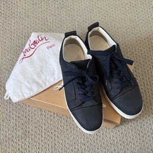 Christian Louboutin Men's Navy and White Sneakers